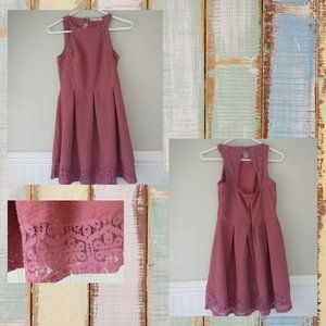 Dusty rose lace dress with cutout back size S